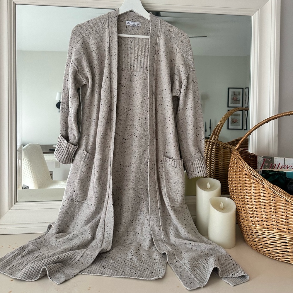 Women's Soft Gray Speckled Cardigan